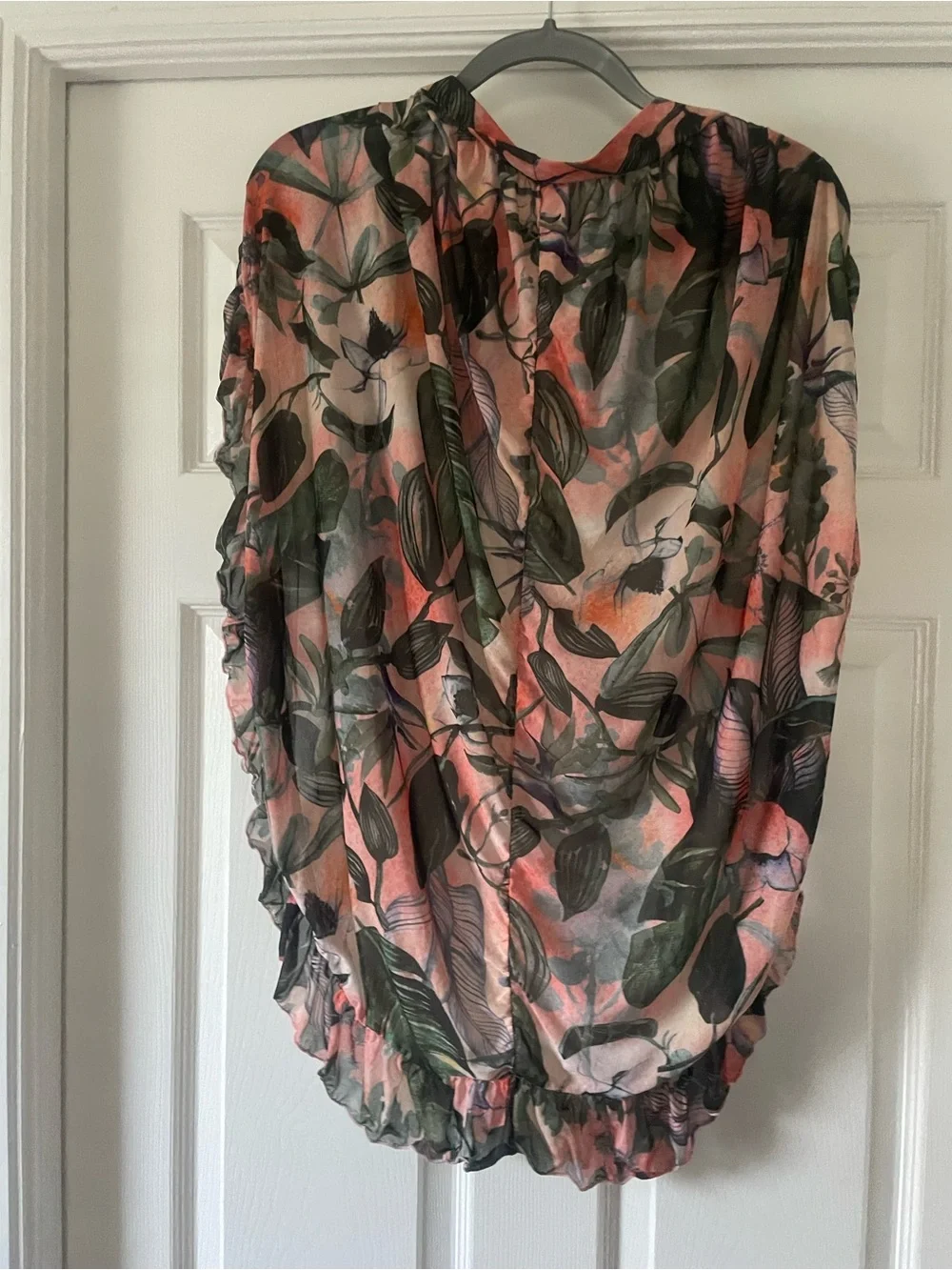 Sheer Floral Tie-Side Beach Sarong Cover-Up medium